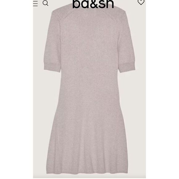 Ba&sh Kai Ribbed Knit Mini Dress in Biege NWT Size Medium - Picture 7 of 14